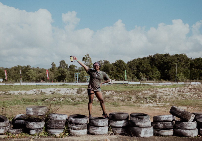 ne of the many Trinidad Carnival events or parties is Caesar's Army A.M. Bush, an all-inclusive J'ouvert alternative event that typically occurs on Carnival Saturday. In this image, the author poses for a photo at the end of the fete.